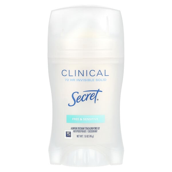 sce92175_v_45.jpg Clinical 72 HR, невидимый твердый дезодорант, для свободной и чувствительной кожи, 45 г (1,6 унции) — Secret