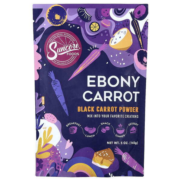 scf00750_v_6.jpg Ebony морковь, порошок из черной моркови, 142 г (5 унций) — Suncore Foods