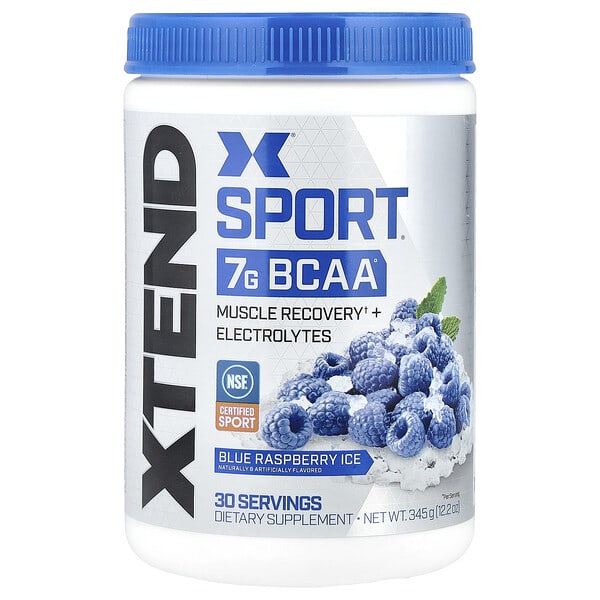 sci11336_v_44.jpg Sport, 7 г аминокислот с разветвленной цепью (BCAA), со вкусом голубой малины, 345 г (12,2 унции) — XTEND