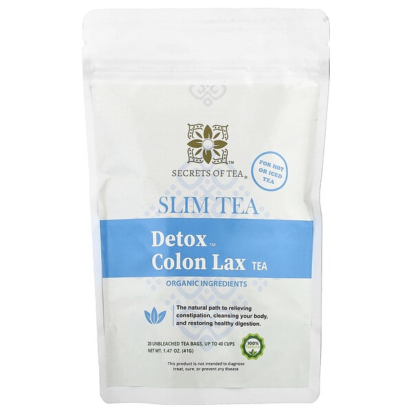 scs00612_v_20.jpg Slim Tea, чай Detox™ для расслабления кишечника, 20 неотбеленных чайных пакетиков, 41 г (1,47 унции) — Secrets of Tea
