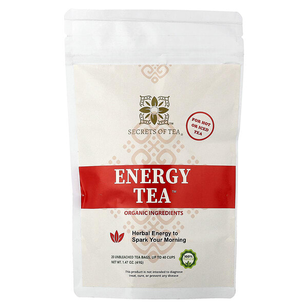 scs00621_v_21.jpg Organic Energy Tea™, 20 неотбеленных чайных пакетиков, 41 г (1,47 унции) — Secrets of Tea