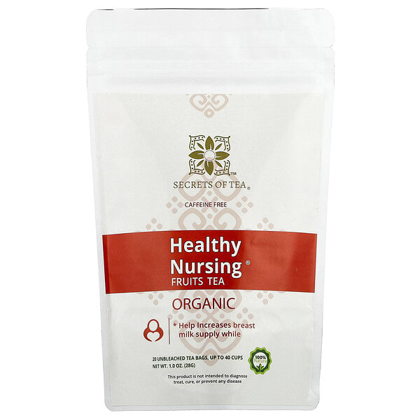 scs00663_v_20.jpg Healthy Nursing®, фруктовый чай, без кофеина, 20 неотбеленных чайных пакетиков, 28 г (1 унция) — Secrets of Tea