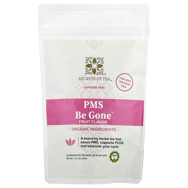 scs00691_v_20.jpg PMS Be Gone™, фруктовый чай, без кофеина, 20 неотбеленных чайных пакетиков, 41 г (1,47 унции) — Secrets of Tea