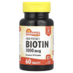 Высокоэффективный биотин, 1000 мкг, 60 таблеток — Sundance Vitamins