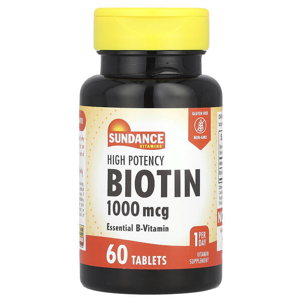 sde10228_v_8.jpg Высокоэффективный биотин, 1000 мкг, 60 таблеток — Sundance Vitamins