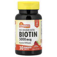 биотин, натуральные ягоды, 5000 мкг, 30 быстрорастворимых таблеток — Sundance Vitamins