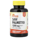Пальма сереноа, 1200 мг, 100 капсул с быстрым высвобождением — Sundance Vitamins