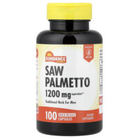 Пальма сереноа, 1200 мг, 100 капсул с быстрым высвобождением — Sundance Vitamins
