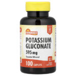 Глюконат калия, 595 мг, 100 капсул — Sundance Vitamins