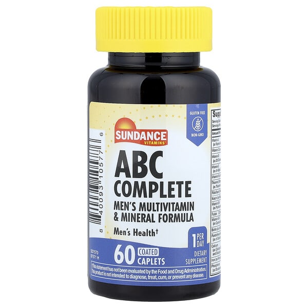 sde10577_v_24.jpg ABC Complete, мультивитаминная и минеральная добавка для мужчин, 60 капсул с покрытием — Sundance Vitamins