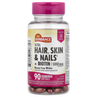 Ultra Hair, Skin и Nails с биотином, 90 капсул быстрого высвобождения — Sundance Vitamins