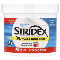 XL Face & Body Pads™, без спирта, 90 подушечек с двойной текстурой — Stridex