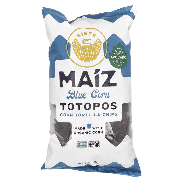 sef78058_v_2.jpg Чипсы из кукурузной тортильи Maiz Totopos, голубая кукуруза, 212,6 г (7,5 унции) — Siete
