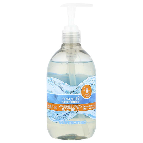 sev22924_v_10.jpg Hand Wash, Fresh Lemon & Tea Tree, 12 fl oz (354 ml) — Seventh Generation