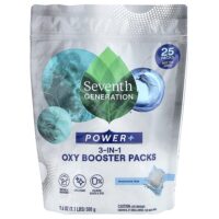 Power+, кислородный бустер 3 в 1, без отдушек, 25 пакетиков, 500 г (1,1 фунта) — Seventh Generation
