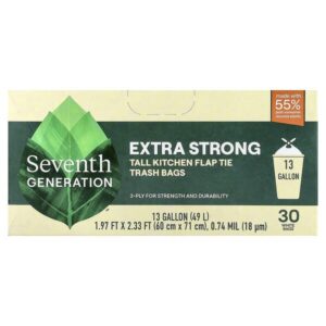 кулинарные пакеты для мусора, высокие, 30 белых пакетов, 13 галлонов — Seventh Generation