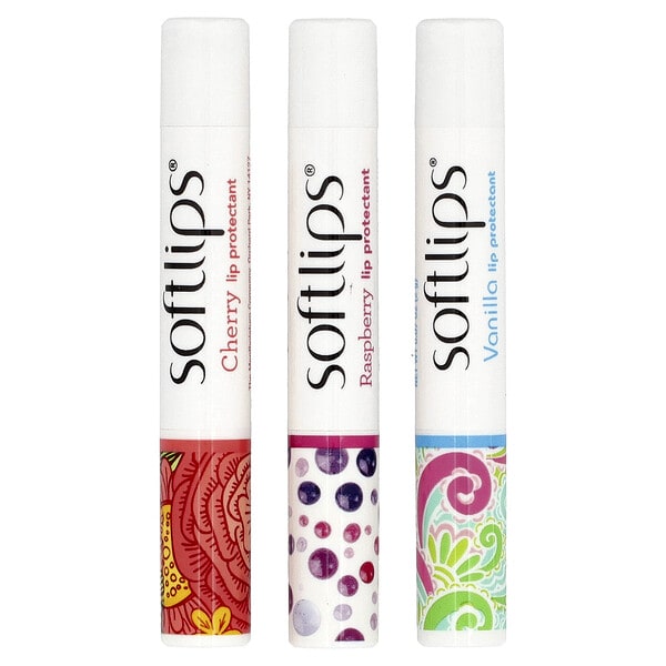 sfl01471_v_10.jpg Softlips, Средство для губ, вишня, малина, ваниль, 3 шт. В упаковке, 2 г (0,07 унции)