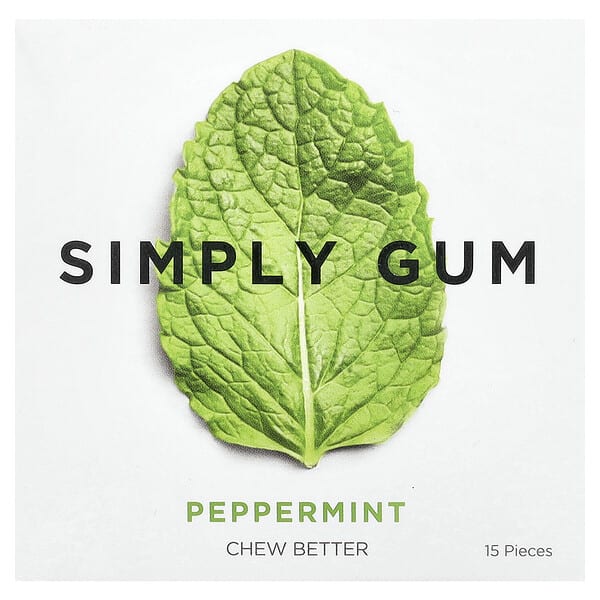 sgm00601_v_72.jpg Simply Gum, Chewing Gum, Peppermint, 15 Pieces