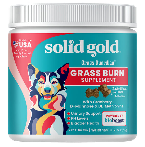 sgp00241_v_16.jpg Grass Guardian™, добавка от Grass Burn, для собак, с копченым беконом, 120 жевательных таблеток, 216 г (7,6 унции) — Solid Gold