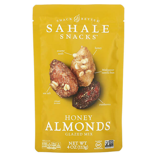 shk00508_v_8.jpg Глазированная смесь, миндаль в меде, 113 г (4 унции) — Sahale Snacks