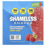 Gummy Candy, Red Raspberry Sour Scouts®, 6 пакетиков по 50 г (1,8 унции) — Shameless Snacks