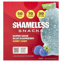 Gummy Candy, кислая голубая малина, 6 пакетиков по 50 г (1,8 унции) — Shameless Snacks