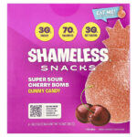 жевательные конфеты, кислая вишня, 6 пакетиков по 50 г (1,8 унции) — Shameless Snacks