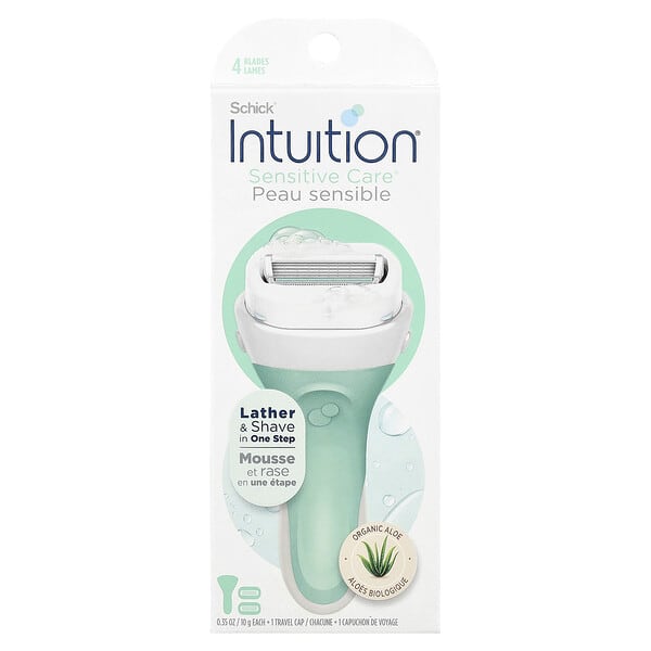 sik04067_v_44.jpg Schick, Intuition®, Sensitive Care®, органическое алоэ, 1 бритва, 2 картриджа