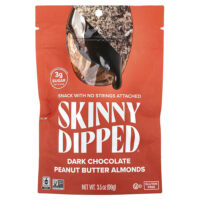 Темный шоколад с арахисовой пастой и миндалем, 99 г (3,5 унции) — SkinnyDipped