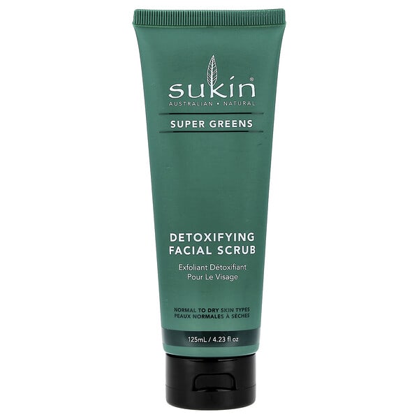 skn00442_v_38.jpg Super Greens, детоксифицирующий скраб для лица, для нормальной и сухой кожи, 125 мл (4,23 жидк. Унции) — Sukin