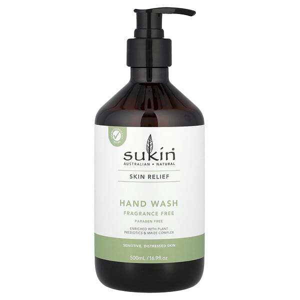 skn01064_v_8.jpg Skin Relief, для мытья рук, для чувствительной, проблемной кожи, без отдушек, 500 мл (16,9 жидк. Унции) — Sukin