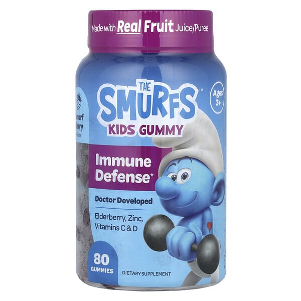 smf64101_v_8.jpg Kids Gummy, Immune Defense, Ages 3+, Smurf Berry , 80 Gummies — The Smurfs