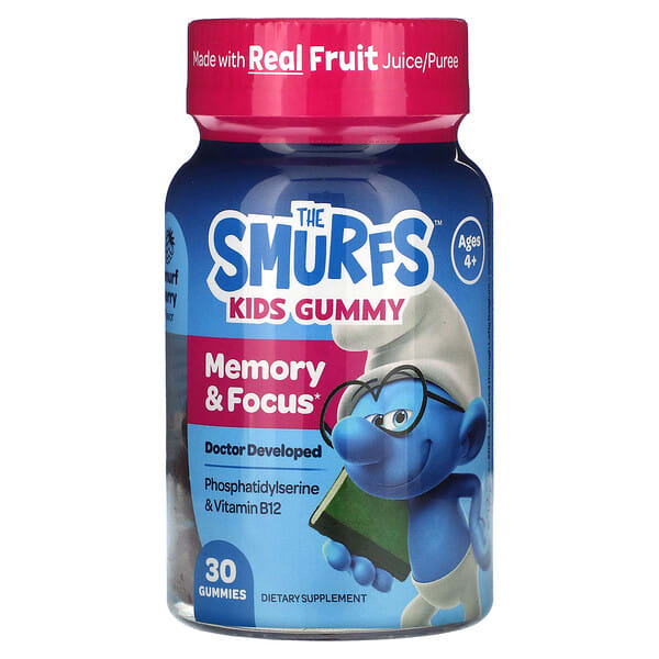 smf64111_v_8.jpg Kids Gummy, для памяти и концентрации, от 4 лет, смурфики, 30 жевательных таблеток — The Smurfs