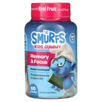 Kids Gummy, для памяти и концентрации, для детей от 4 лет, смурфики, 60 жевательных таблеток — The Smurfs