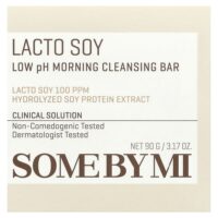 Lacto Soy, утреннее очищающее мыло с низким уровнем pH, 90 г (3,17 унции) — SOME BY MI