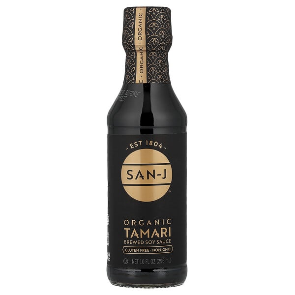 snj00125_v_24.jpg органический тамари, заваренный соевый соус, 296 мл (10 жидк. унций) — San-J