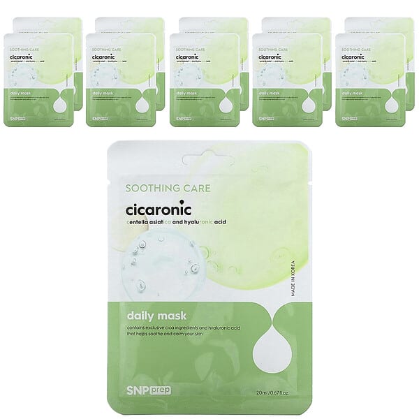 snp64899_v_18.jpg Daily Beauty Mask, Cicaronic``, 10 листовых масок, по 0,67 (20 мл) каждая — SNP
