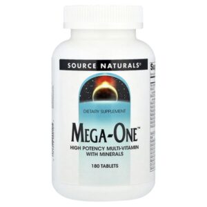 Mega-One™, высокоэффективный мультивитаминный комплекс с минералами, 180 таблеток — Source Naturals
