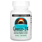 Гинкго-24, 40 мг, 120 таблеток — Source Naturals