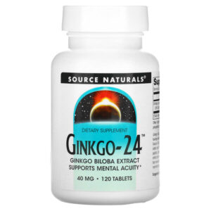 Гинкго-24, 40 мг, 120 таблеток — Source Naturals