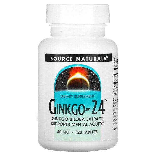 sns00076_v_20.jpg Гинкго-24, 40 мг, 120 таблеток — Source Naturals