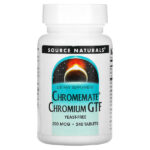 Chromemate, GTF, хром, 200 мкг, 240 таблеток — Source Naturals