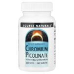 пиколинат хрома, 200 мкг, 240 таблеток — Source Naturals