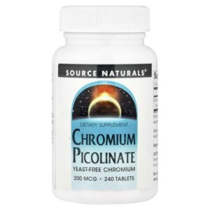 пиколинат хрома, 200 мкг, 240 таблеток — Source Naturals