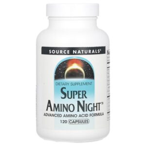 Super Amino Night, формула с аминокислотами, ночная, 120 капсул — Source Naturals