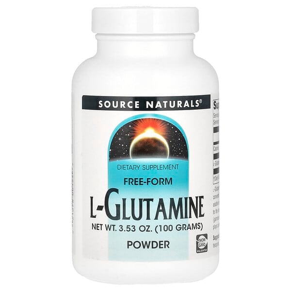 sns00124_v_22.jpg L-глютамин, порошок в свободной форме 3.53 унции (100 г) — Source Naturals