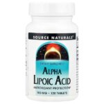 Альфа-липоевая кислота, 100 мг, 120 таблеток — Source Naturals