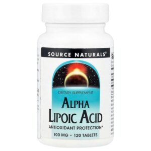 Альфа-липоевая кислота, 100 мг, 120 таблеток — Source Naturals
