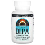 DLPA (DL-фенилаланин), 750 мг, 60 таблеток — Source Naturals
