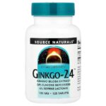 Ginkgo-24™, 120 мг, 120 таблеток — Source Naturals